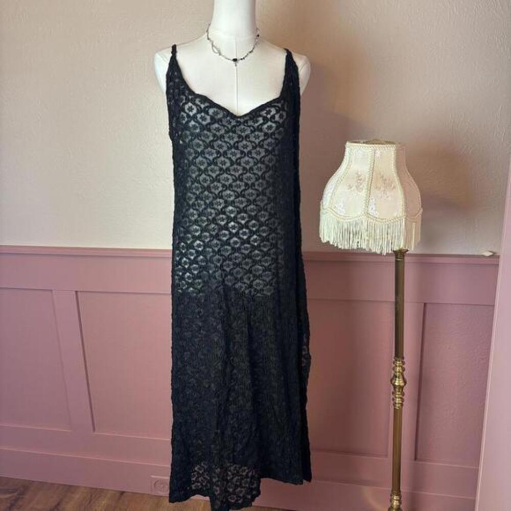 goth fairy lace slit dress coverup body soul black swim beach pool summer